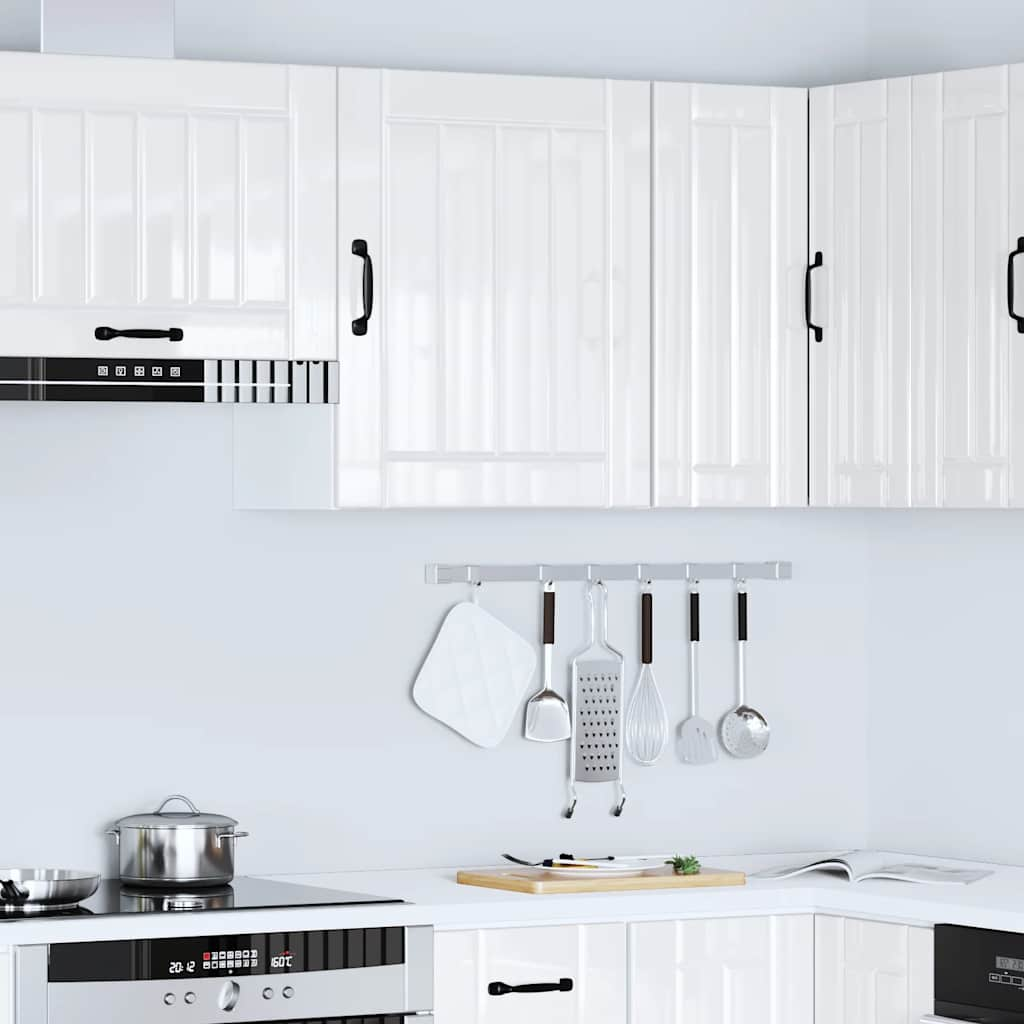 vidaXL Kitchen Wall Cabinet Lucca High Gloss White Engineered Wood