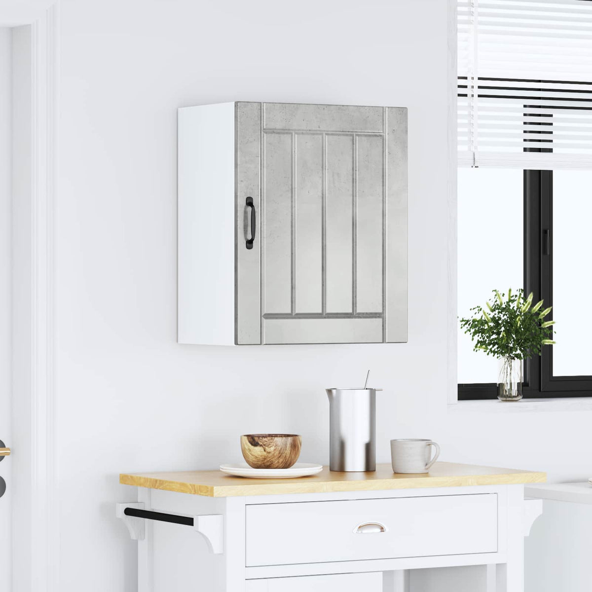 Kitchen Wall Cabinet "Lucca" Concrete Grey Engineered Wood