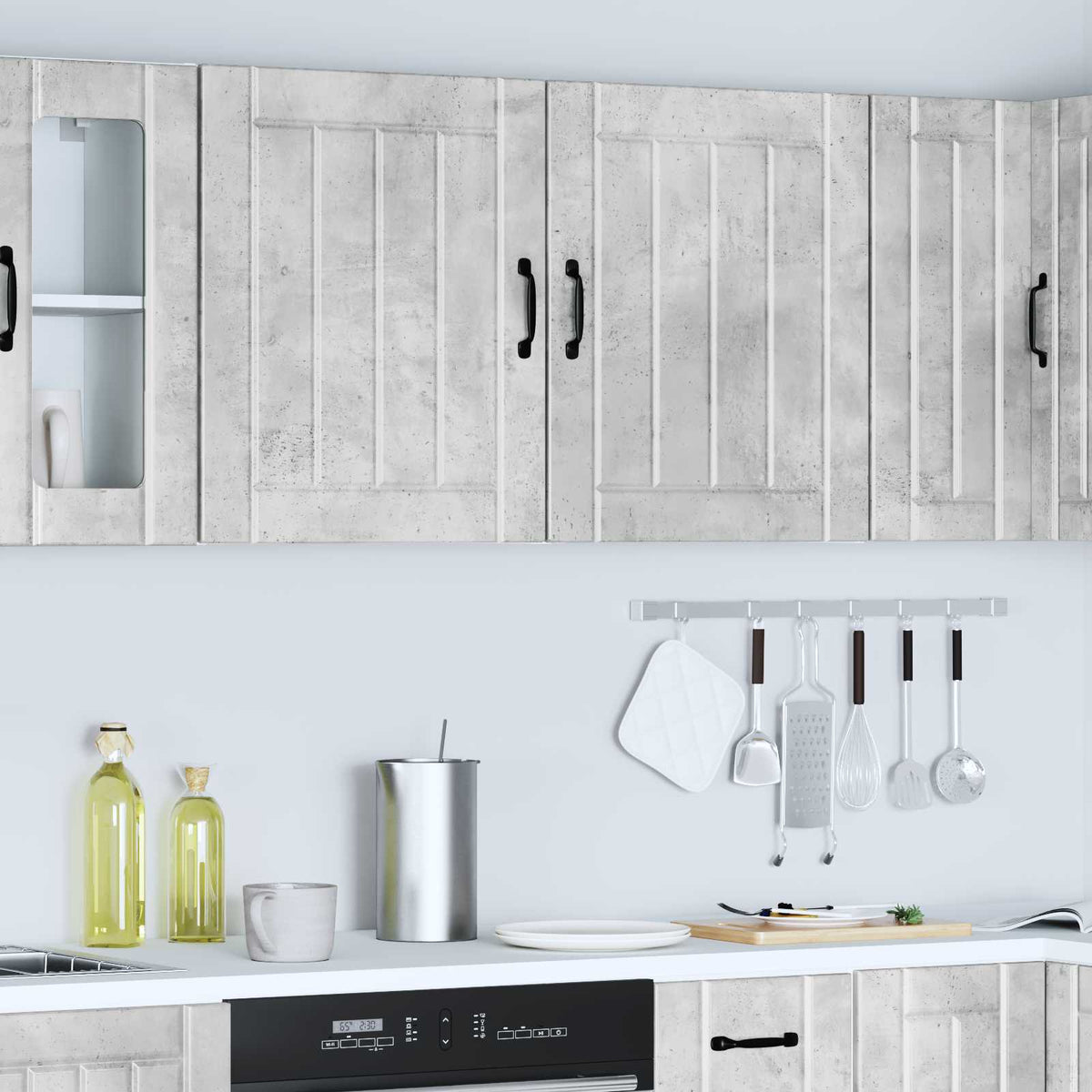 Kitchen Wall Cabinets 2 pcs Lucca Concrete Grey Engineered Wood