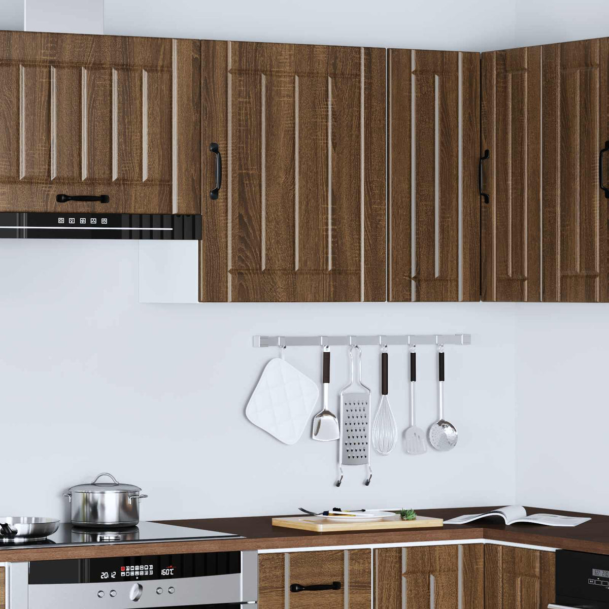 Kitchen Wall Cabinet "Lucca" Brown Oak Engineered Wood