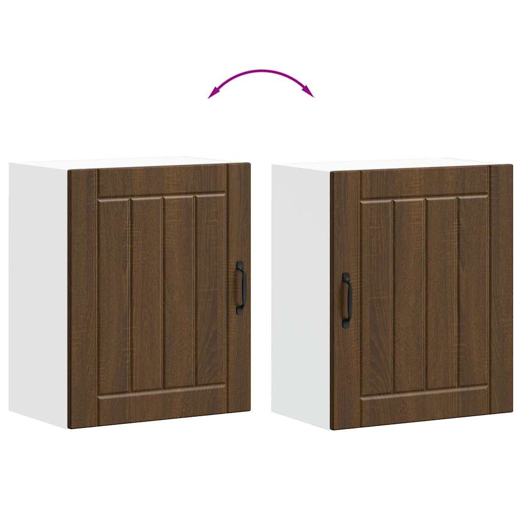 Kitchen Wall Cabinets 2 pcs Lucca Brown Oak Engineered Wood