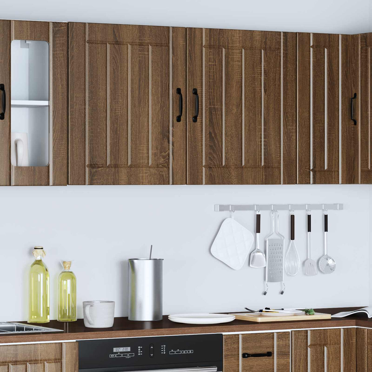 Kitchen Wall Cabinets 2 pcs Lucca Brown Oak Engineered Wood