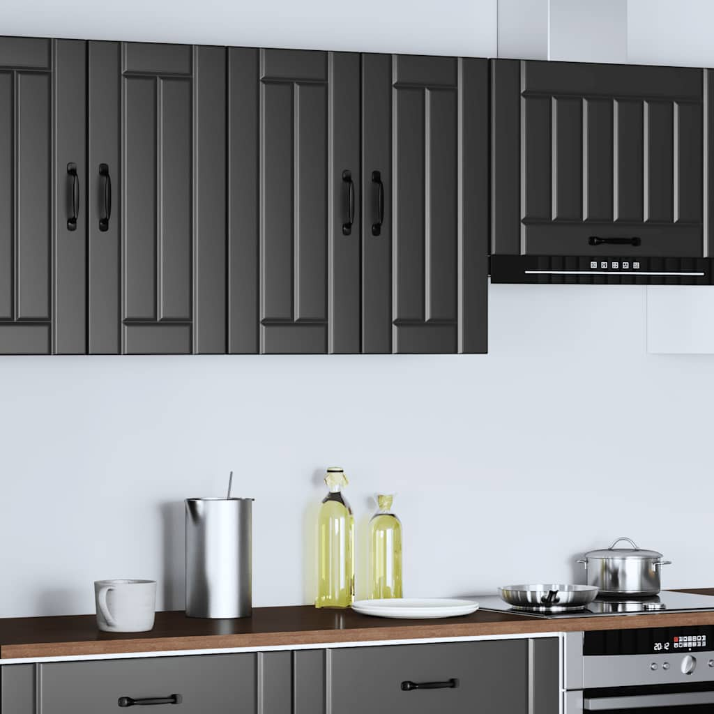 vidaXL Kitchen Wall Cabinet Lucca Black Engineered Wood