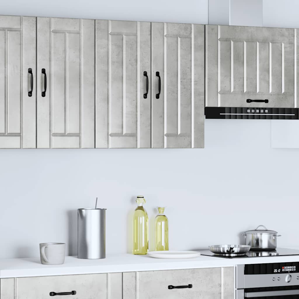 Kitchen Wall Cabinet "Lucca" Concrete Grey Engineered Wood