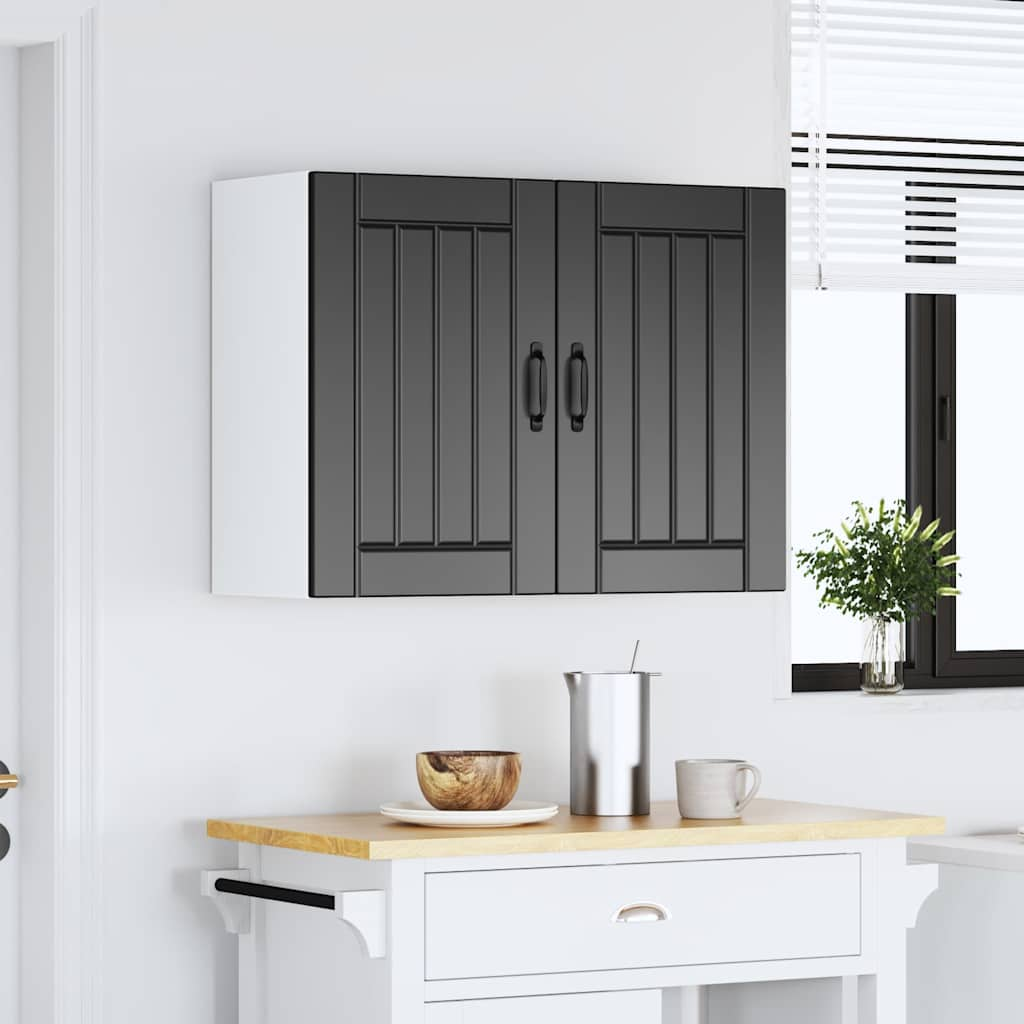 vidaXL Kitchen Wall Cabinet Lucca Black Engineered Wood