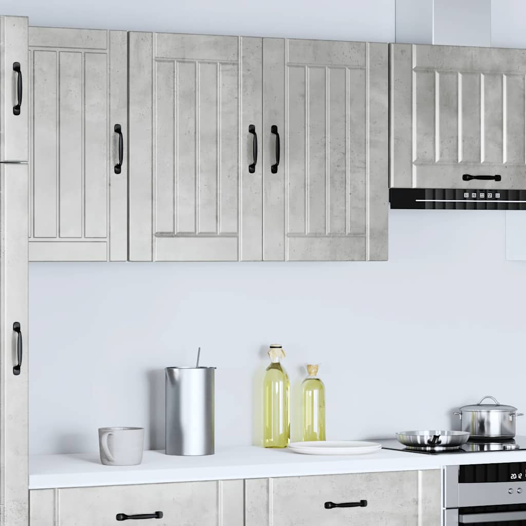 Kitchen Wall Cabinet "Lucca" Concrete Grey Engineered Wood