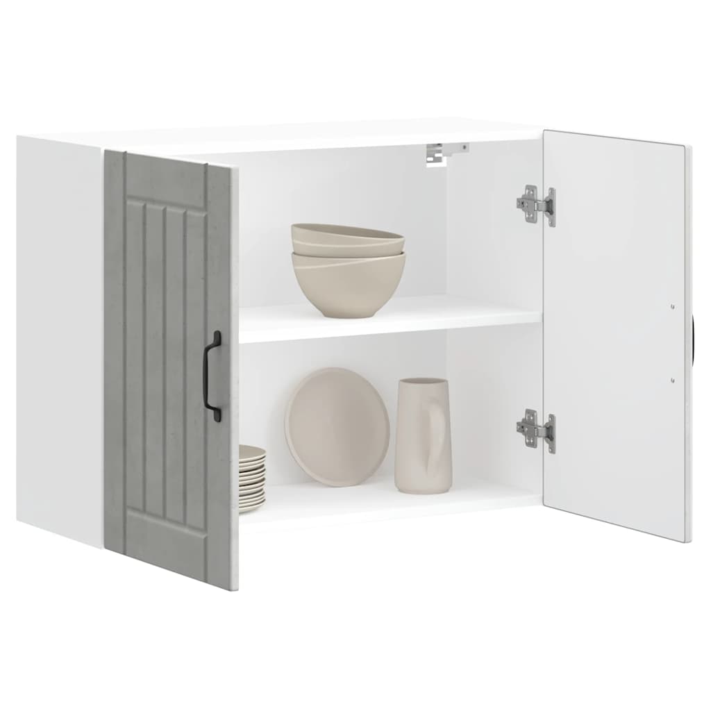Kitchen Wall Cabinet "Lucca" Concrete Grey Engineered Wood