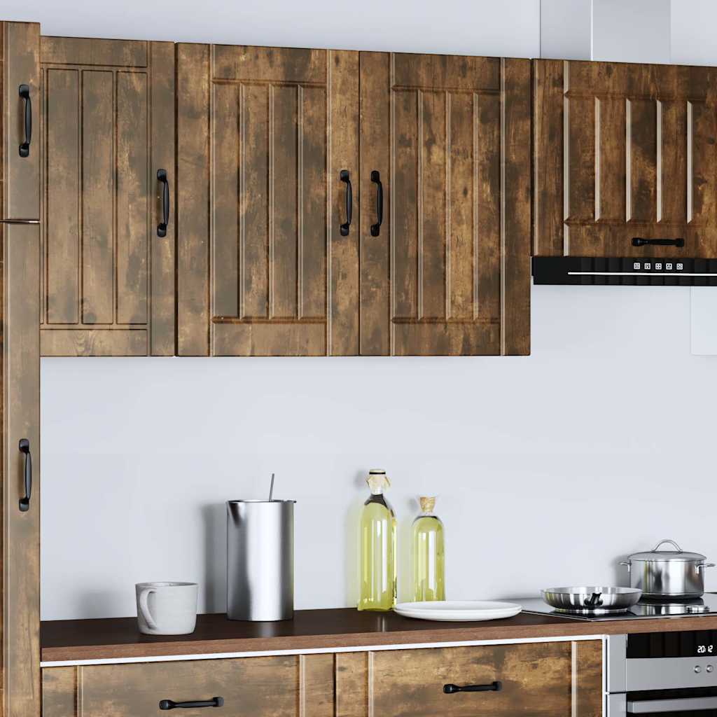 Kitchen Wall Cabinet "Lucca" Smoked Oak Engineered Wood