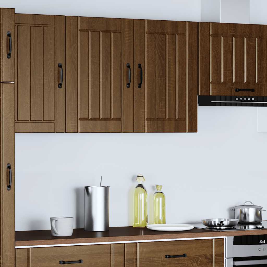 Kitchen Wall Cabinet "Lucca" Brown Oak Engineered Wood