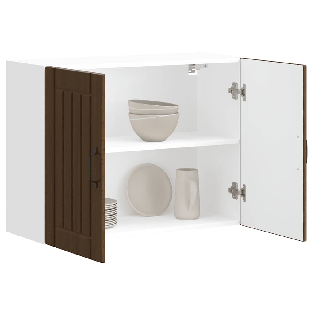 Kitchen Wall Cabinet "Lucca" Brown Oak Engineered Wood