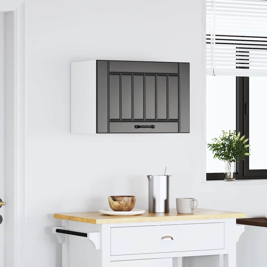 Kitchen Wall Cabinet "Lucca" Black Engineered Wood