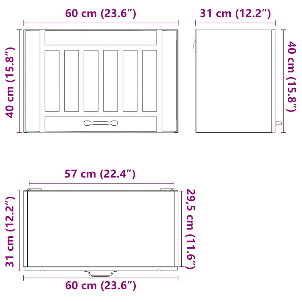 vidaXL Kitchen Wall Cabinet Lucca Black Engineered Wood