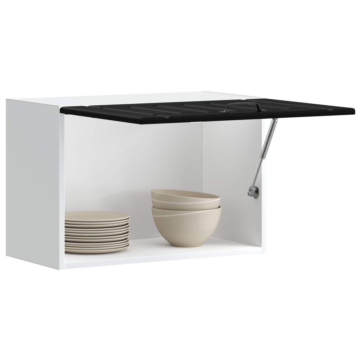Kitchen Wall Cabinet "Lucca" Black Engineered Wood