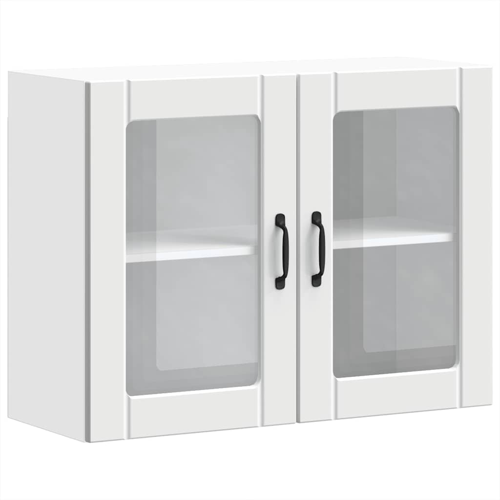 Kitchen Wall Cabinet with Glass Door "Lucca" White