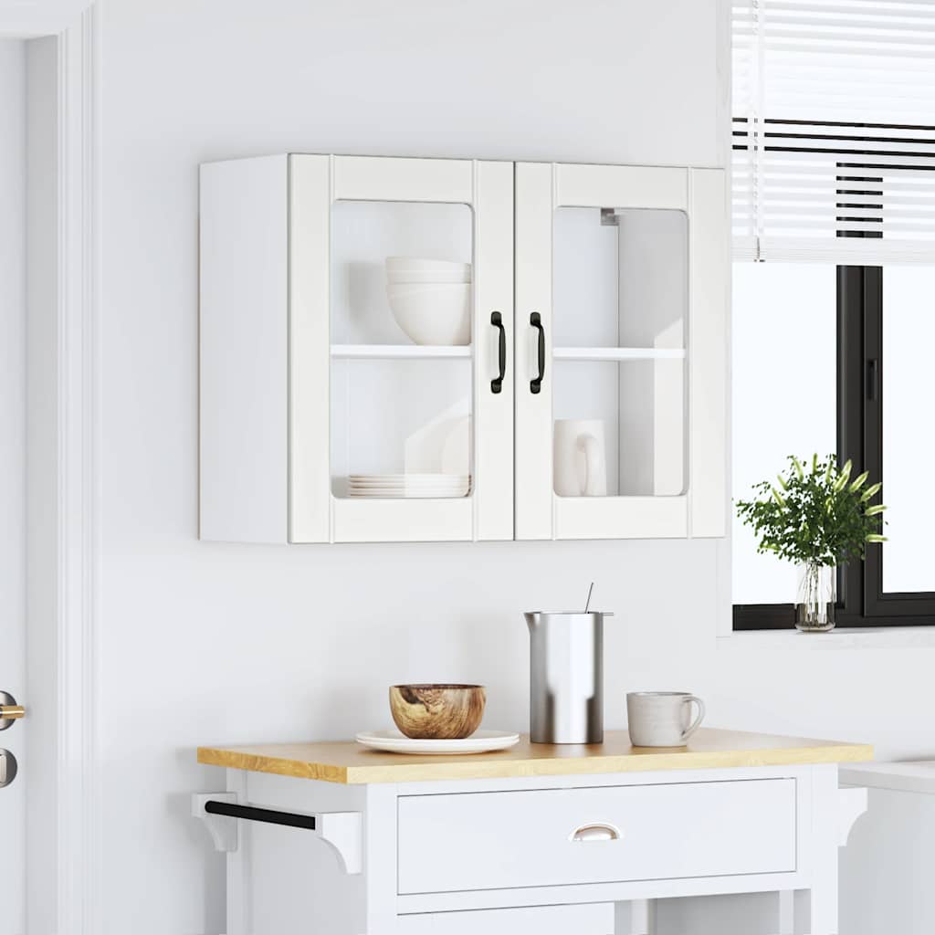 Kitchen Wall Cabinet with Glass Door "Lucca" White