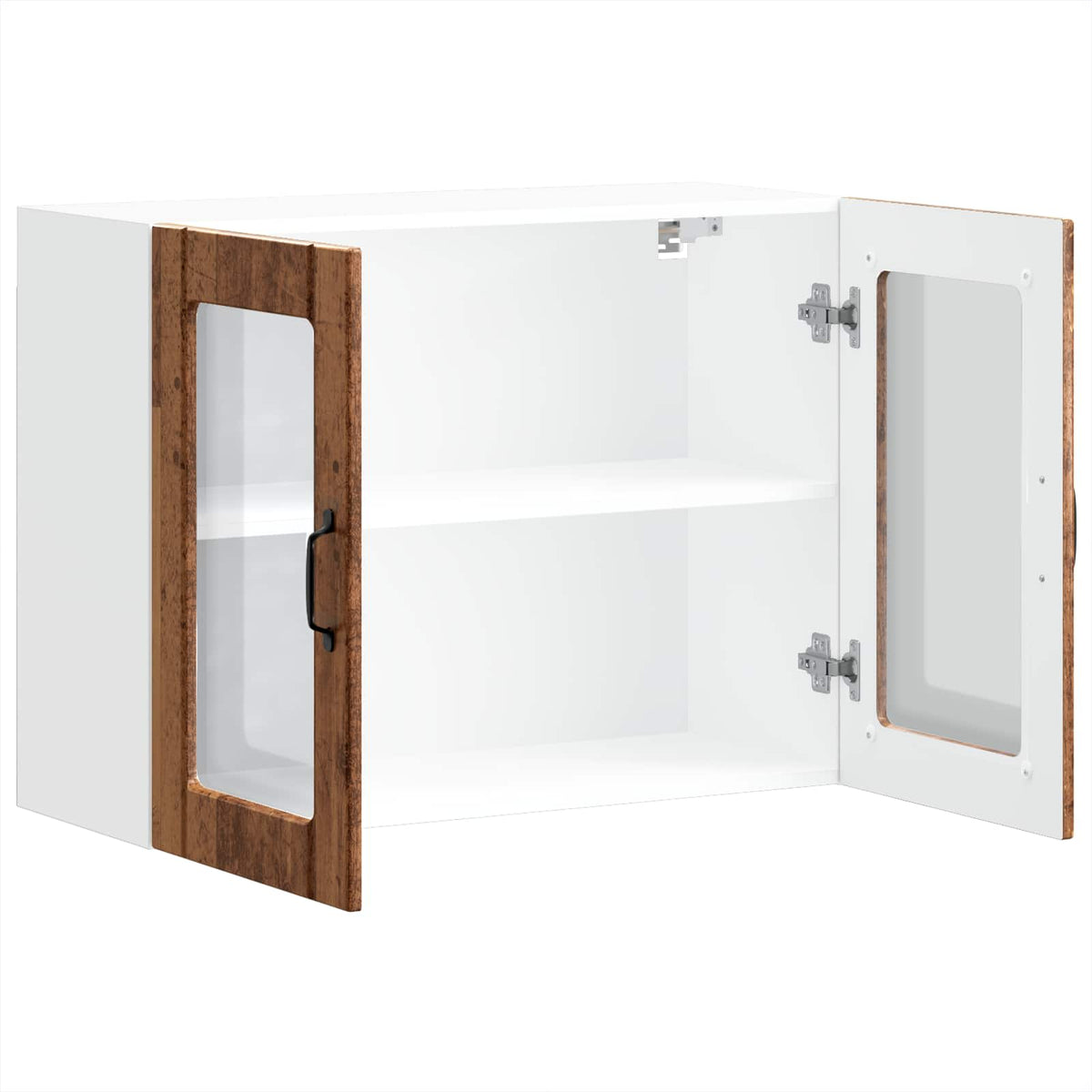 Kitchen Wall Cabinet with Glass Door "Lucca" Old Wood