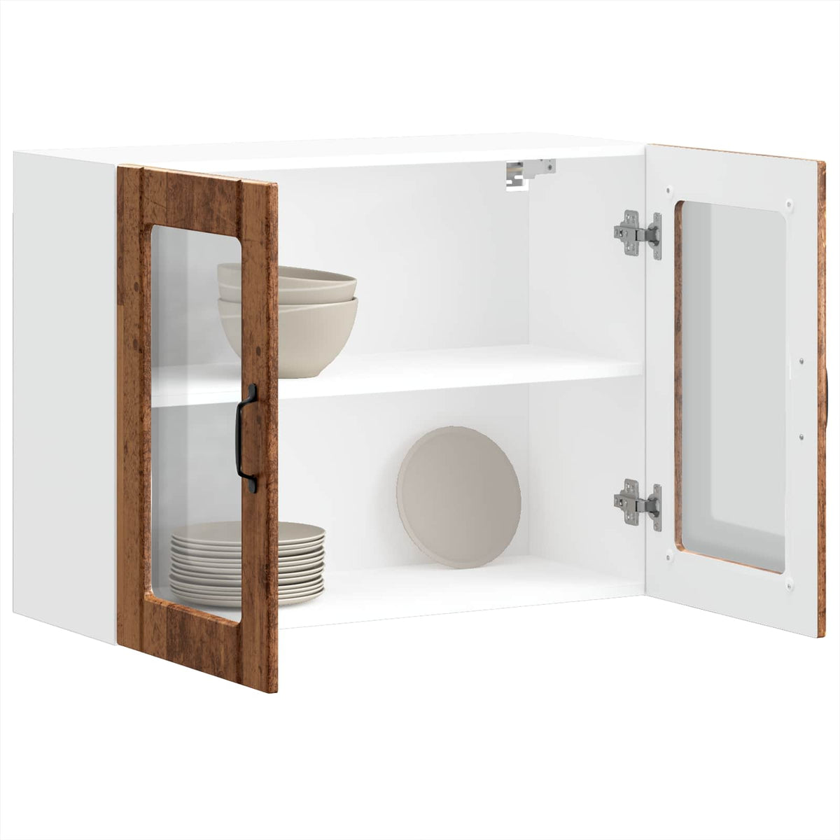 Kitchen Wall Cabinet with Glass Door "Lucca" Old Wood
