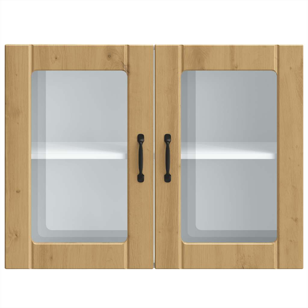 vidaXL Kitchen Wall Cabinet with Glass Door Lucca Artisan Oak Engineered Wood