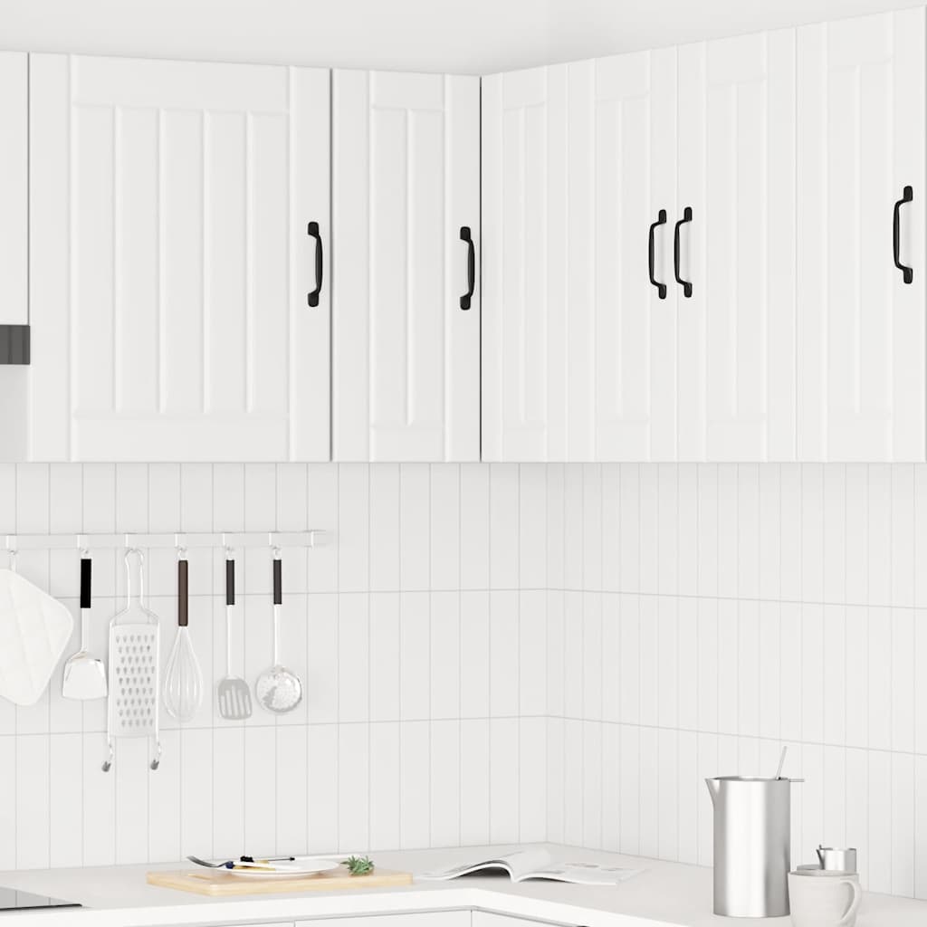 vidaXL Kitchen Wall Corner Cabinet Lucca White Engineered Wood