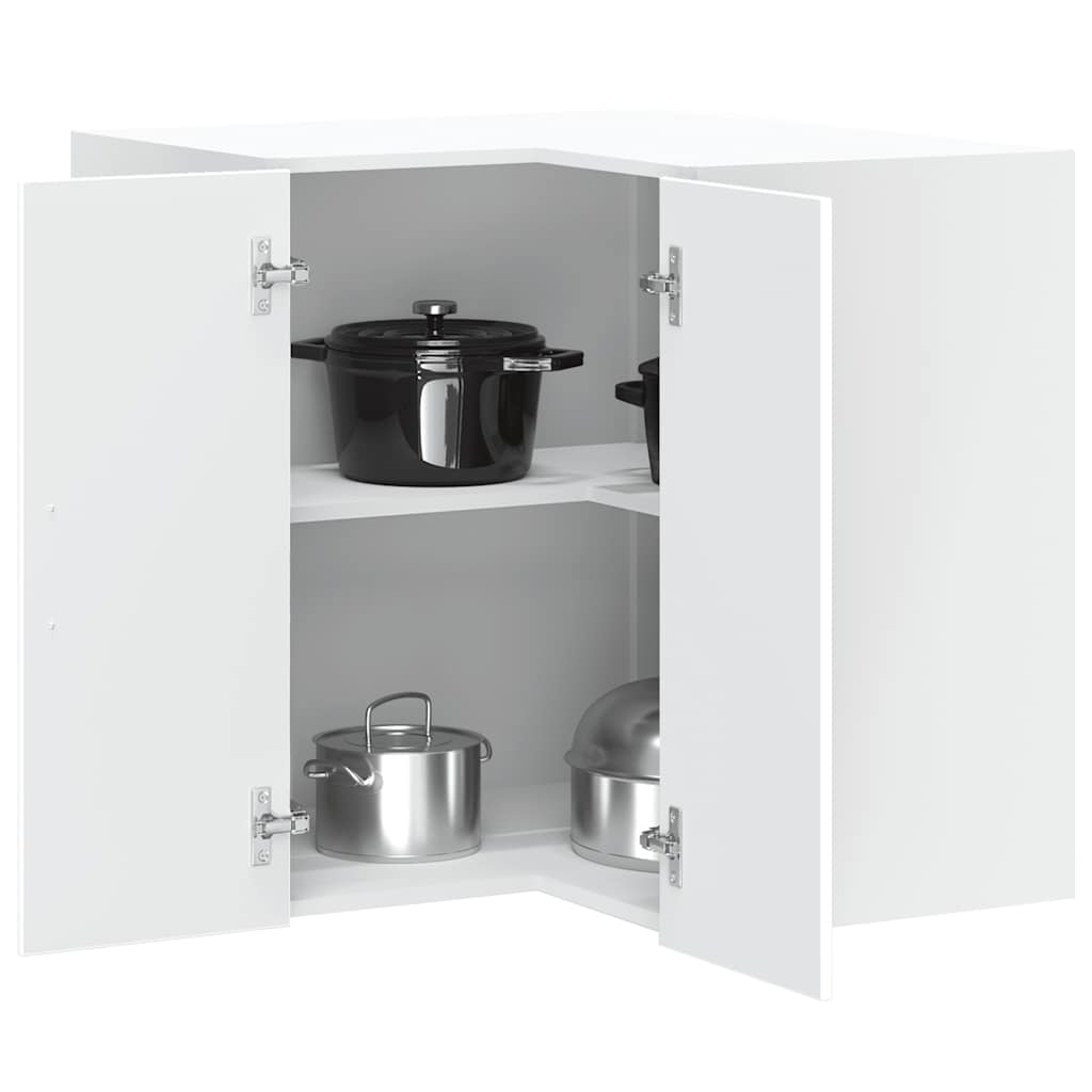 Kitchen Wall Corner Cabinet "Lucca" White Engineered Wood