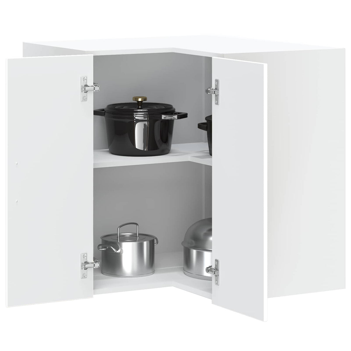 Kitchen Wall Corner Cabinet "Lucca" White Engineered Wood
