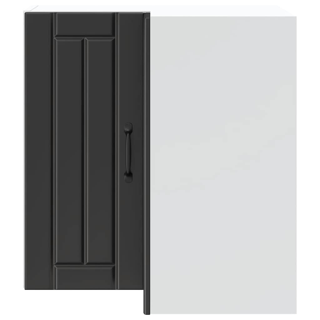 Kitchen Wall Corner Cabinet "Lucca" Black Engineered Wood