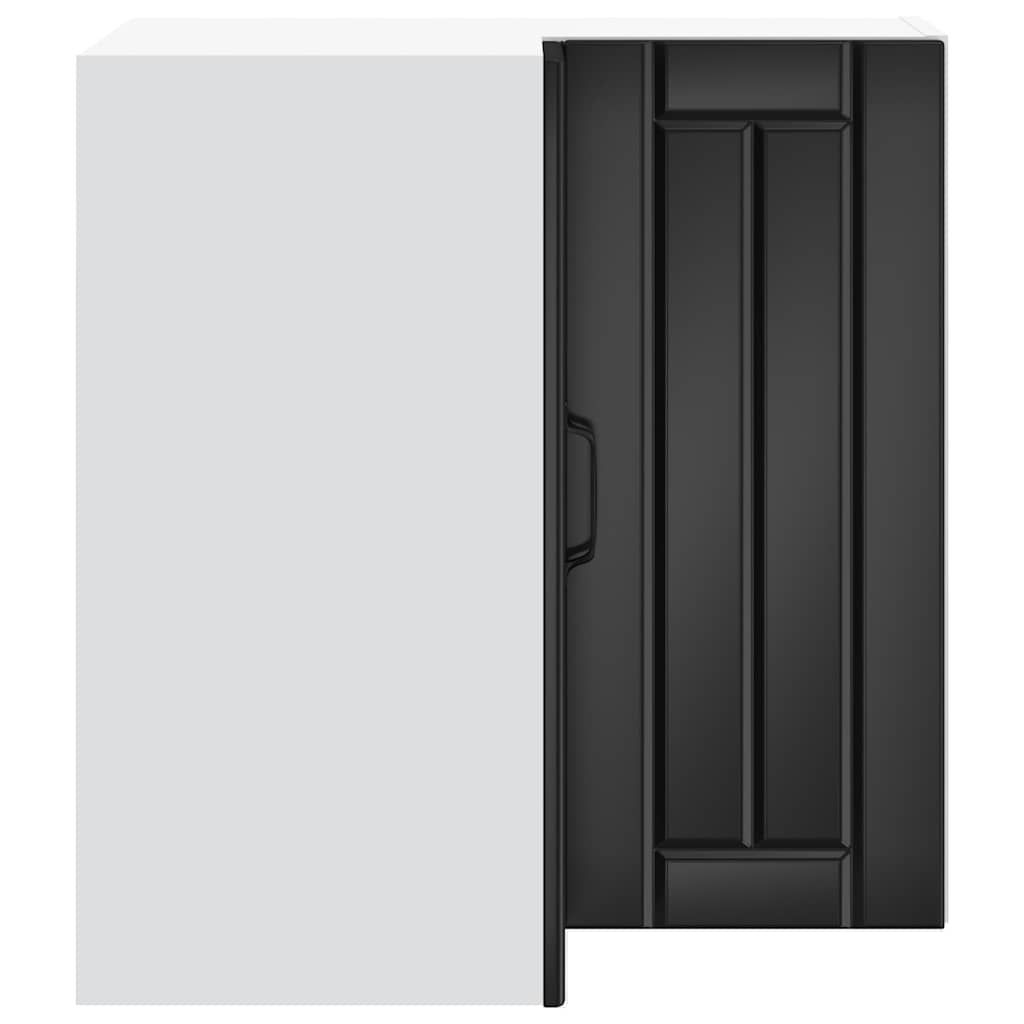 Kitchen Wall Corner Cabinet "Lucca" Black Engineered Wood