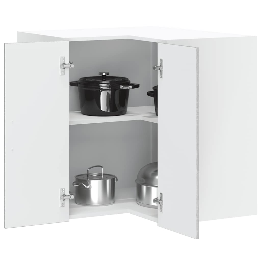 Kitchen Wall Corner Cabinet "Lucca" Grey Sonoma Engineered Wood
