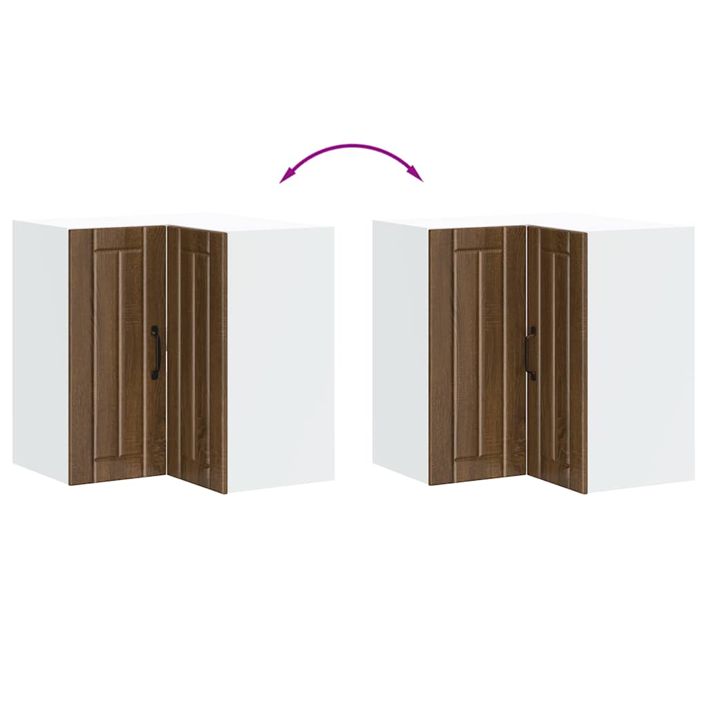 Kitchen Wall Corner Cabinet "Lucca" Brown Oak Engineered Wood