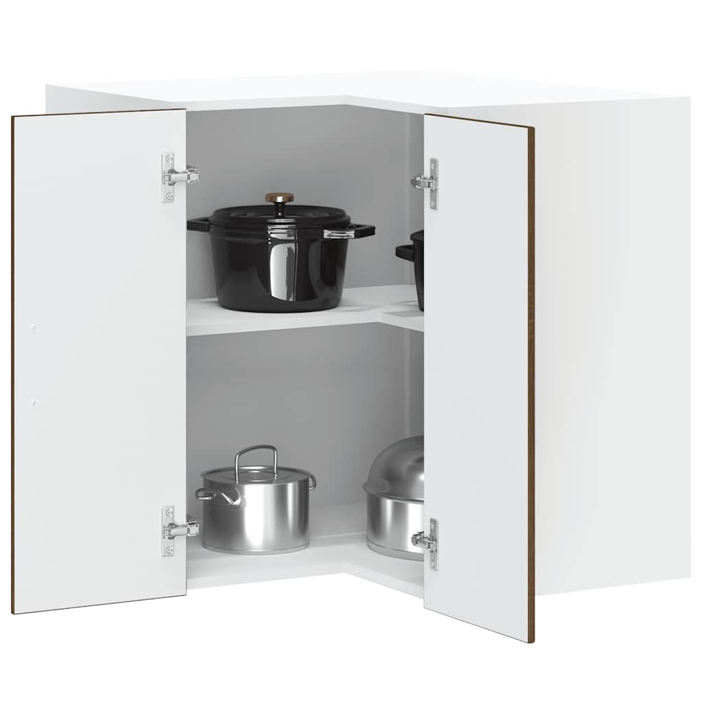 Kitchen Wall Corner Cabinet "Lucca" Brown Oak Engineered Wood