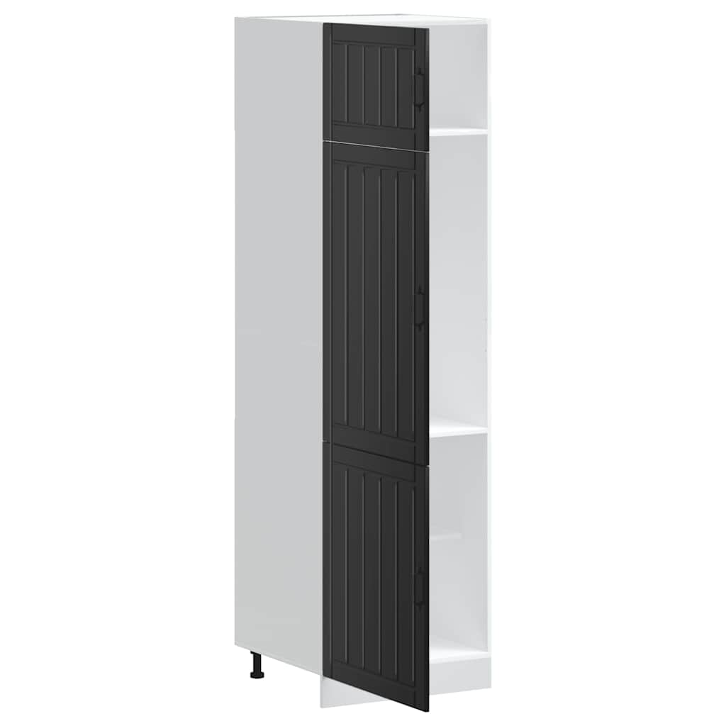 Kitchen Cupboard "Lucca" Black Engineered Wood