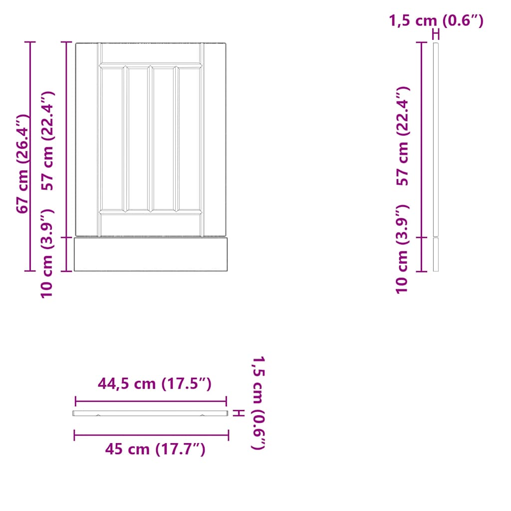 vidaXL Dishwasher Panel Lucca White Engineered Wood