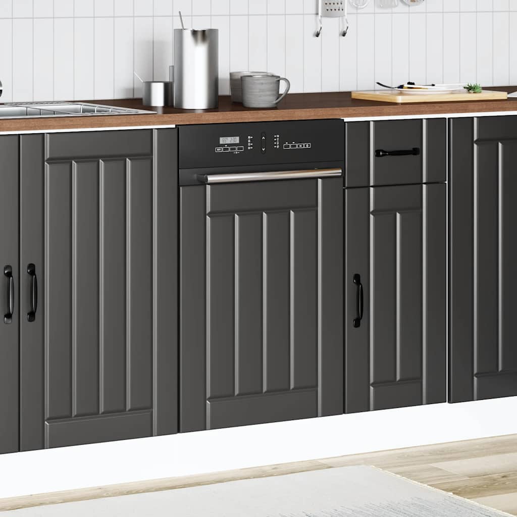 Dishwasher Panel "Lucca" Black Engineered Wood