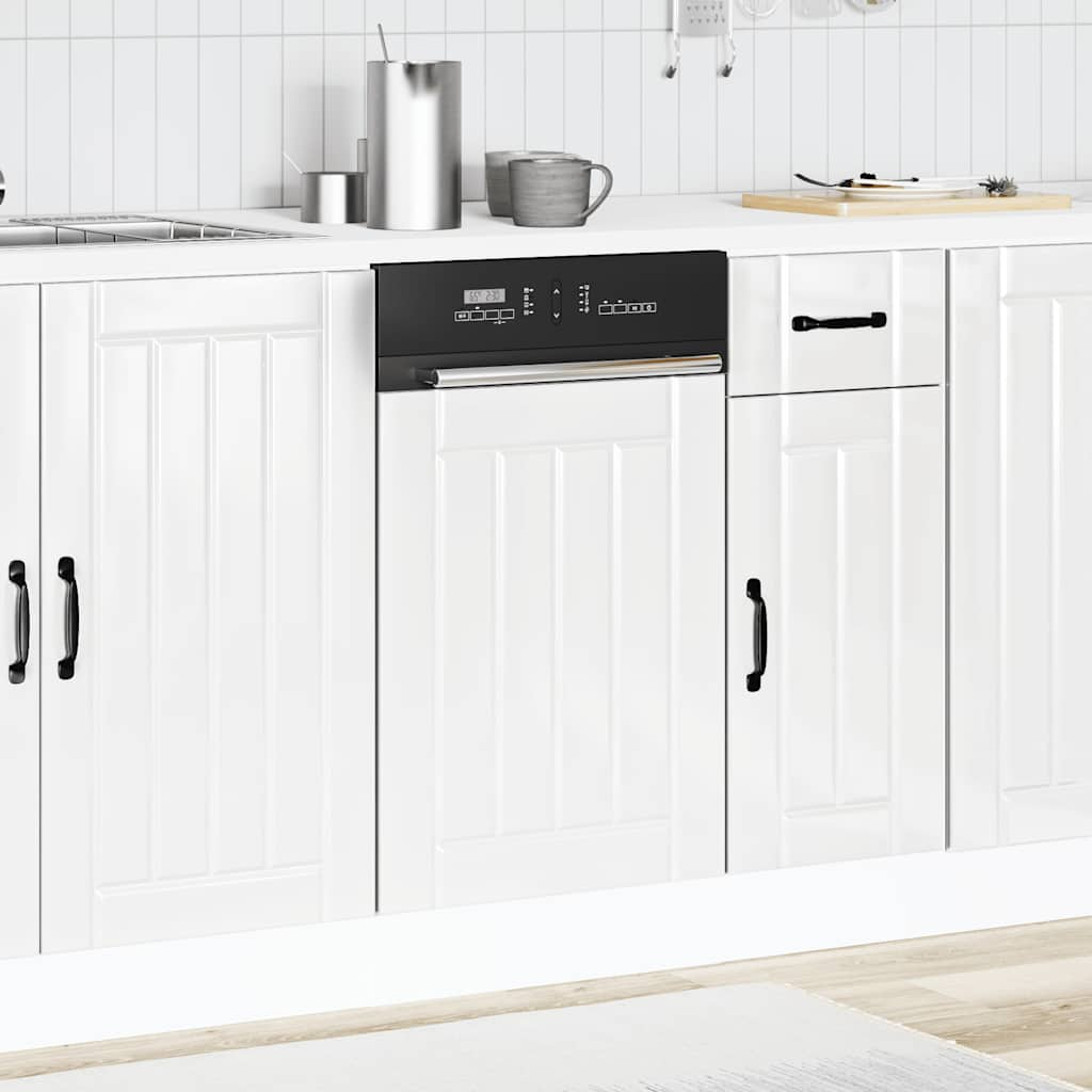 vidaXL Dishwasher Panel Lucca High Gloss White Engineered Wood