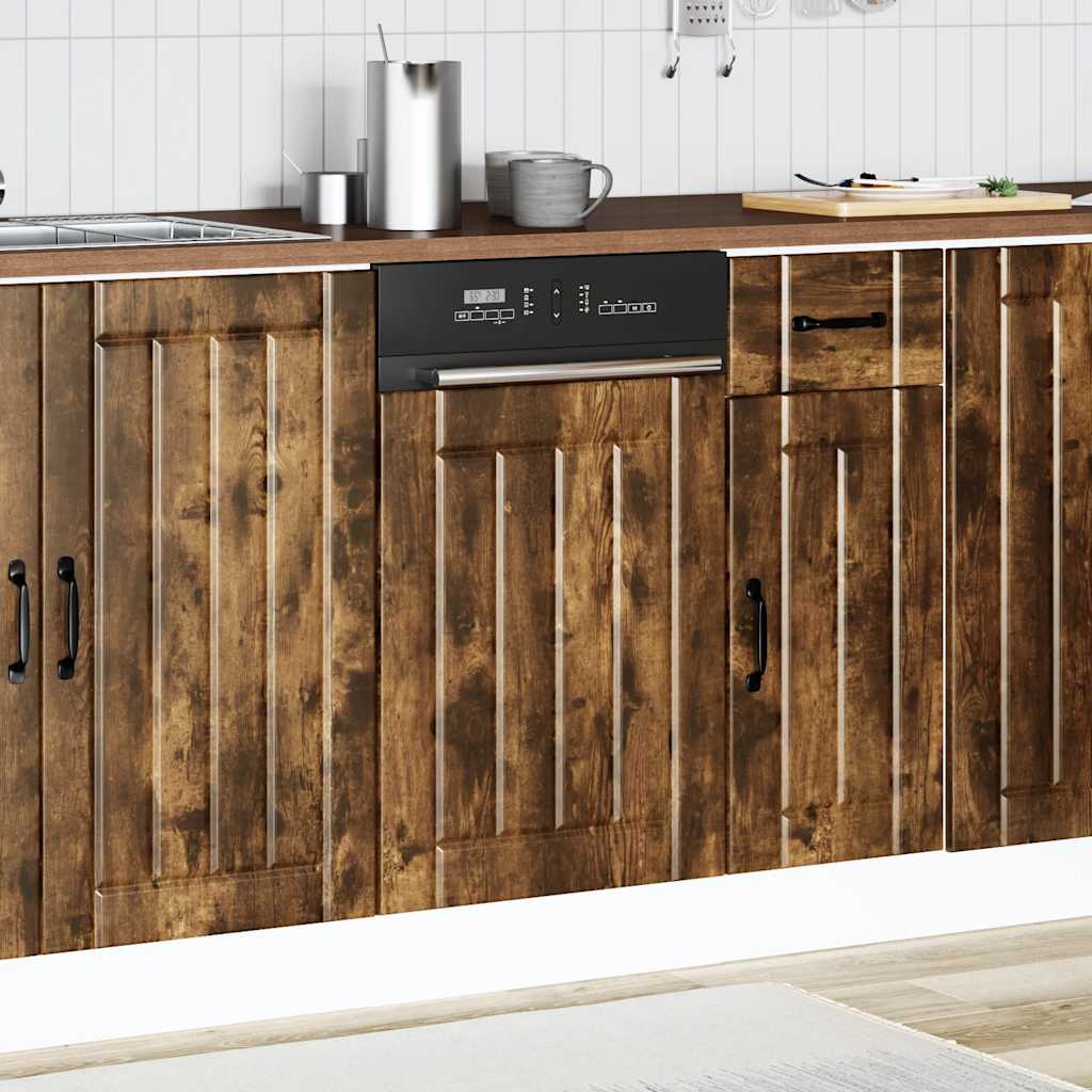 vidaXL Dishwasher Panel Lucca Smoked Oak Engineered Wood