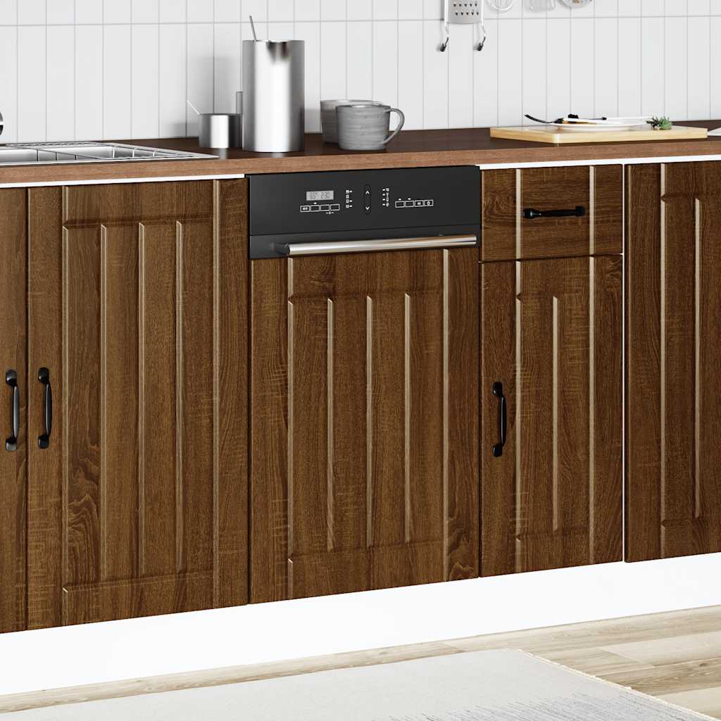 vidaXL Dishwasher Panel Lucca Brown Oak Engineered Wood