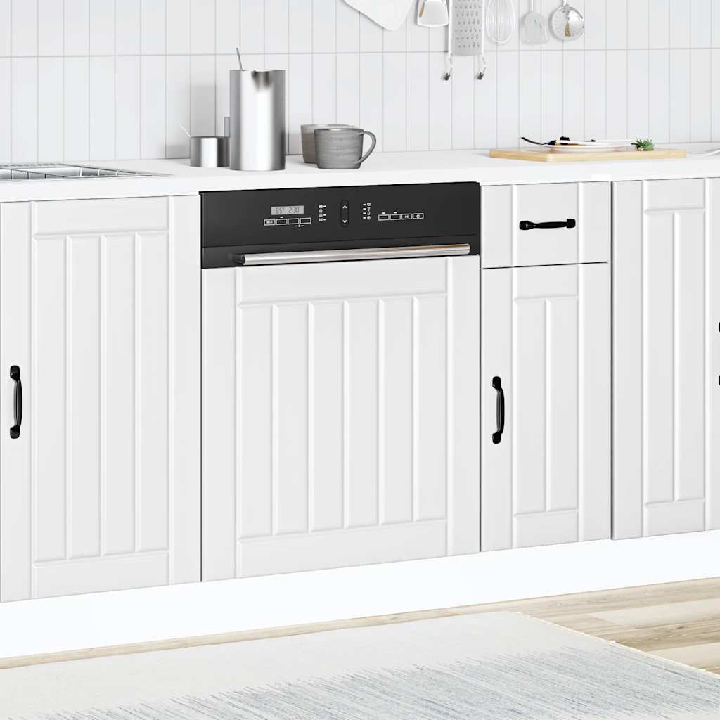 vidaXL Dishwasher Panel Lucca White Engineered Wood