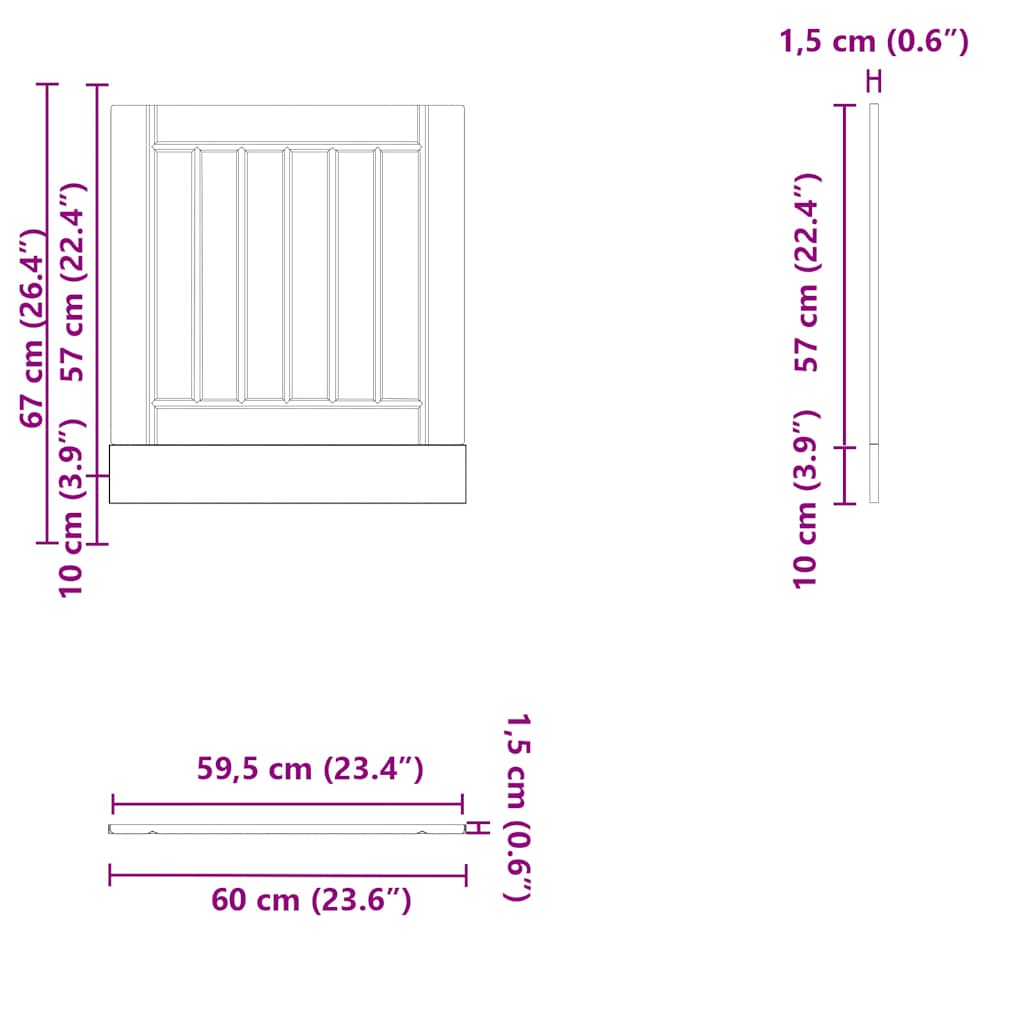 vidaXL Dishwasher Panel Lucca Black Engineered Wood