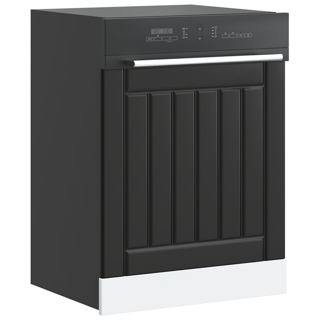 vidaXL Dishwasher Panel Lucca Black Engineered Wood