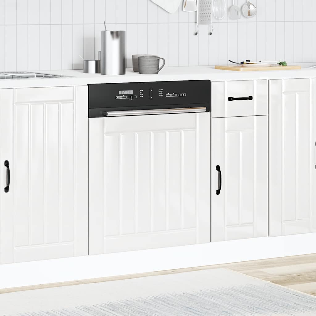 vidaXL Dishwasher Panel Lucca High Gloss White Engineered Wood