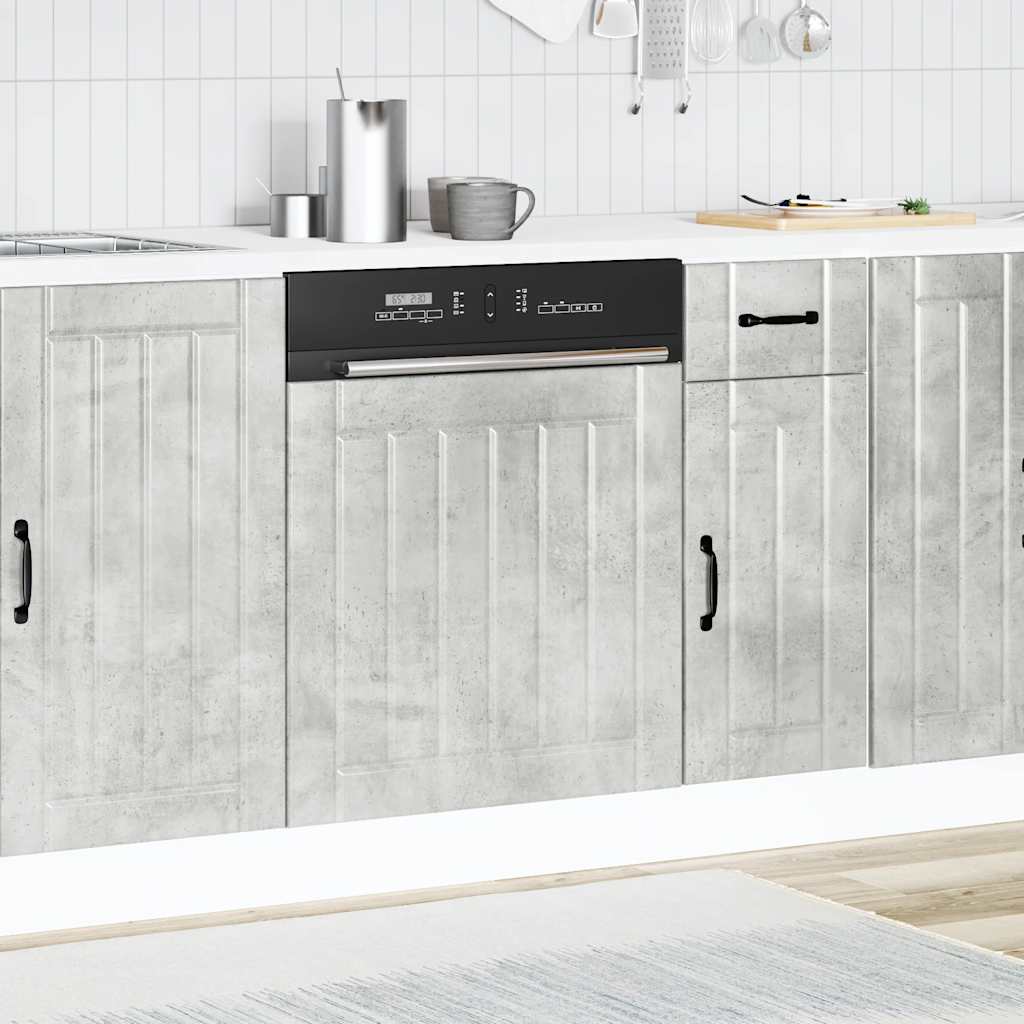 Dishwasher Panel "Lucca" Concrete Grey Engineered Wood