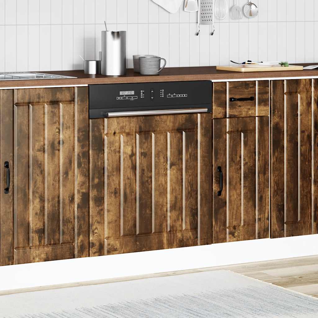 vidaXL Dishwasher Panel Lucca Smoked Oak Engineered Wood