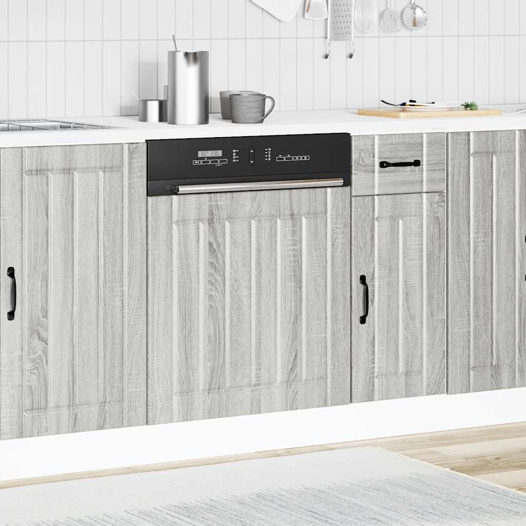 vidaXL Dishwasher Panel Lucca Grey Sonoma Engineered Wood