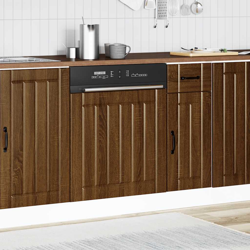 vidaXL Dishwasher Panel Lucca Brown Oak Engineered Wood