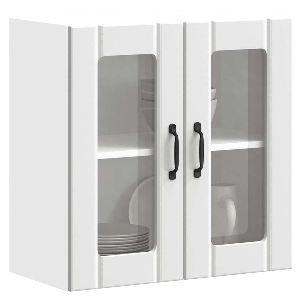 vidaXL Kitchen Wall Cabinet with Glass Door Lucca White Engineered Wood