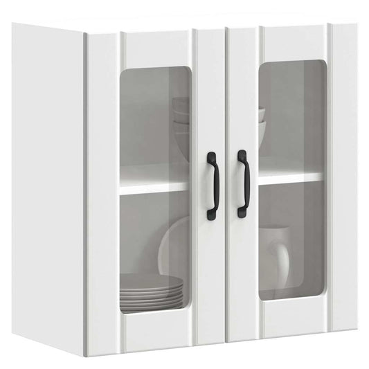 vidaXL Kitchen Wall Cabinet with Glass Door Lucca White Engineered Wood