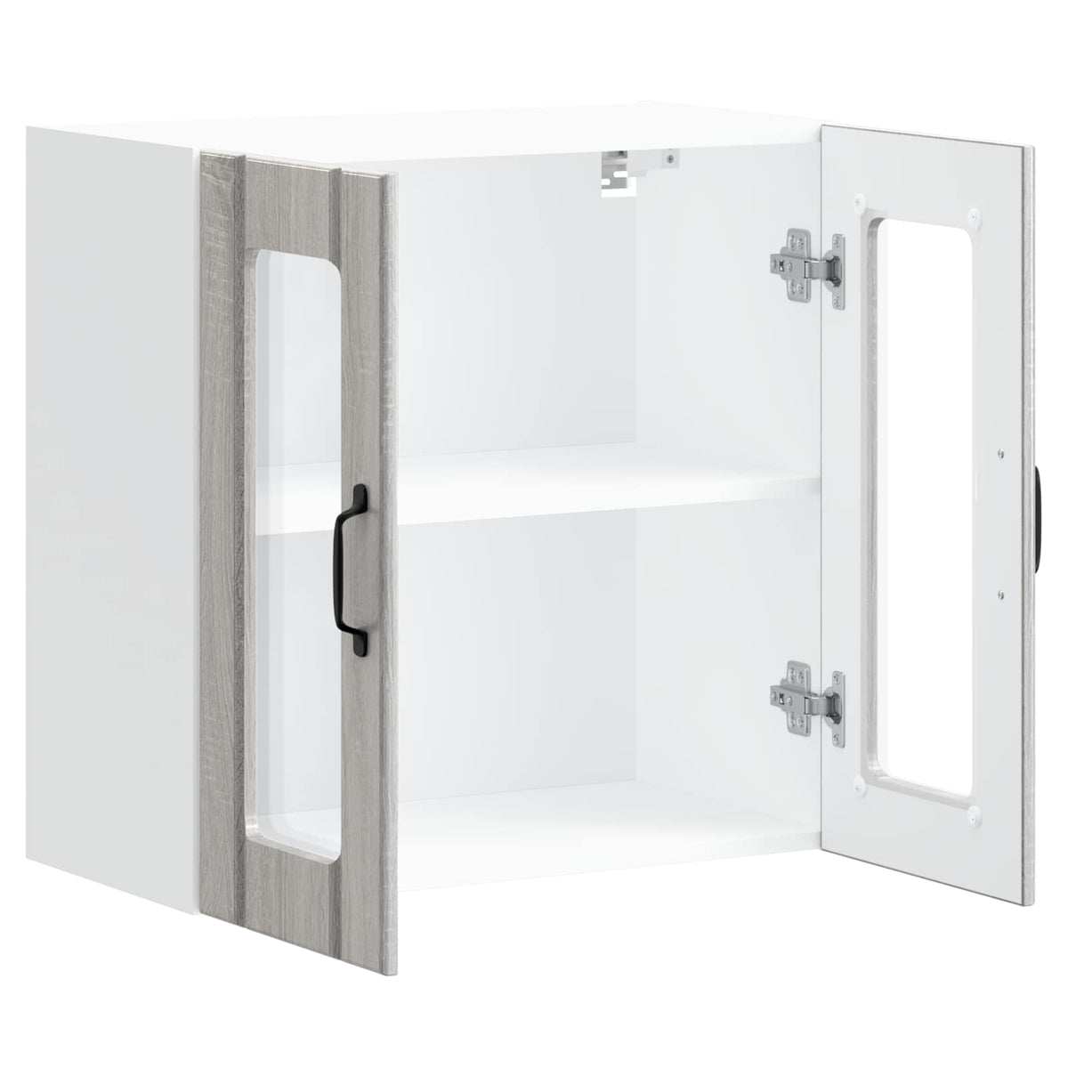 Kitchen Wall Cabinet with Glass Door "Lucca" Grey Sonoma