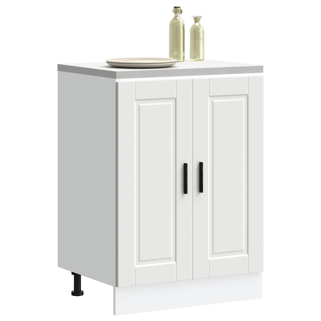 Kitchen Base Cabinet "Porto" White Engineered Wood