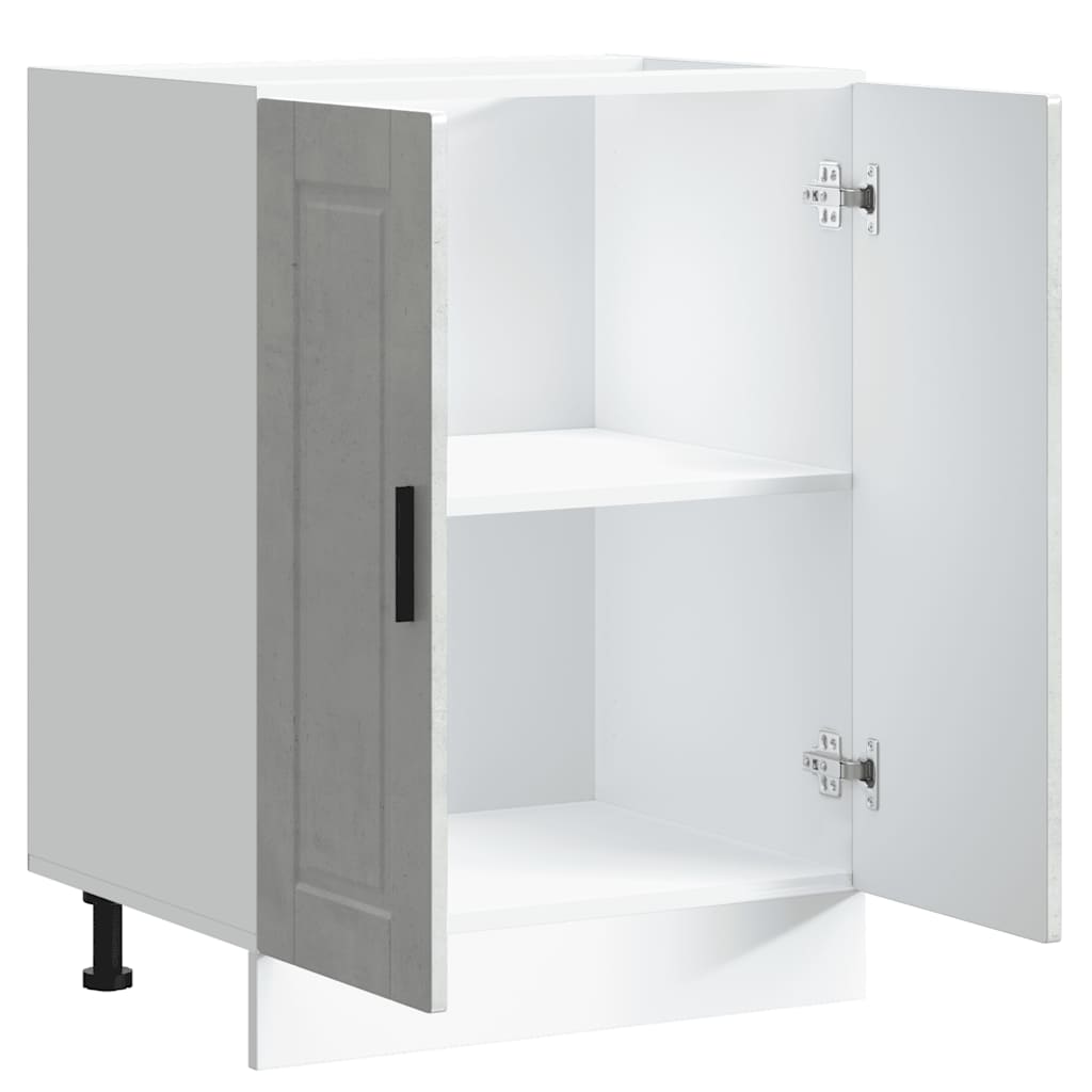 Kitchen Base Cabinet "Porto" Concrete Grey Engineered Wood