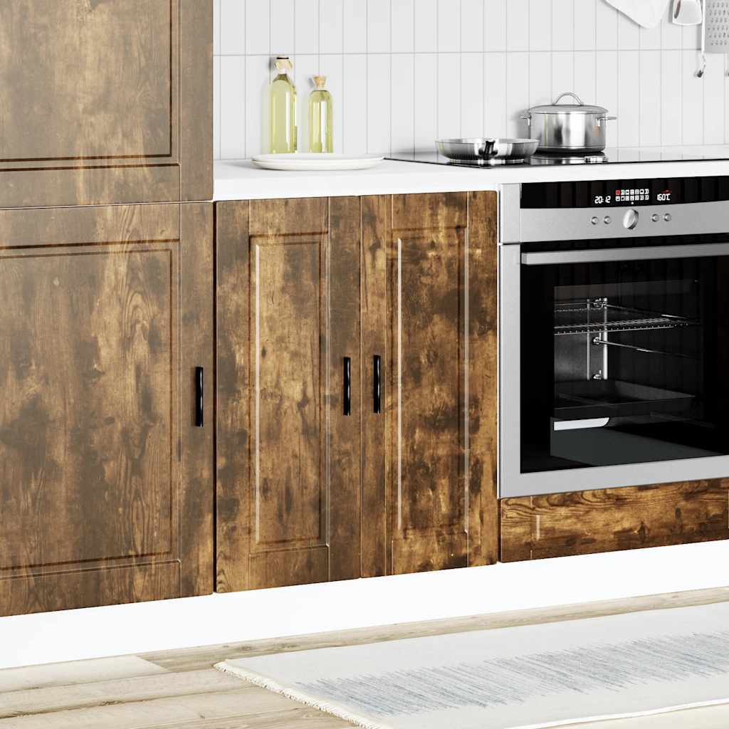 Kitchen Base Cabinet "Porto" Smoked Oak Engineered Wood